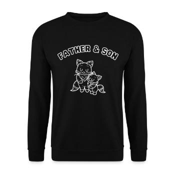 Fox Family Father & Son White - Unisex Pullover - Schwarz - Vorne - Alina (178cm) & Michal (187cm)
