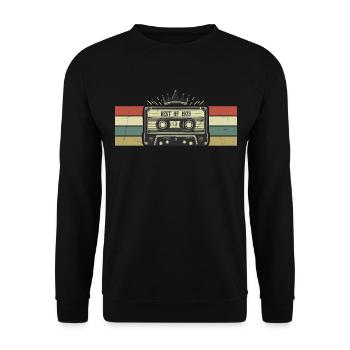 1973 Cassette - Born In 1973 Birthday Gift - Unisex Sweatshirt - black - Front - Alina (178cm) & Michal (187cm)