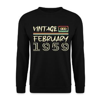 February 1959 Best Gift February 1959 - Unisex Sweatshirt - black - Front - Alina (178cm) & Michal (187cm)