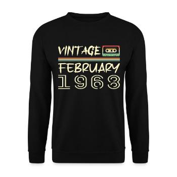 février 1968 meilleur cadeau février 1968 february - Sweat-shirt Unisexe - noir - Devant - Alina (178cm) & Michal (187cm)