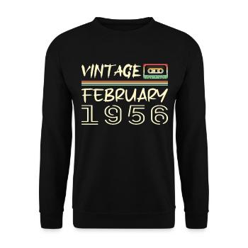 février 1956 meilleur cadeau février 1956 february - Sweat-shirt Unisexe - noir - Devant - Alina (178cm) & Michal (187cm)