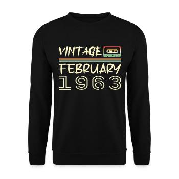 février 1963 meilleur cadeau février 1963 february - Sweat-shirt Unisexe - noir - Devant - Alina (178cm) & Michal (187cm)