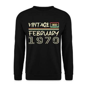 février 1970 meilleur cadeau février 1970 february - Sweat-shirt Unisexe - noir - Devant - Alina (178cm) & Michal (187cm)