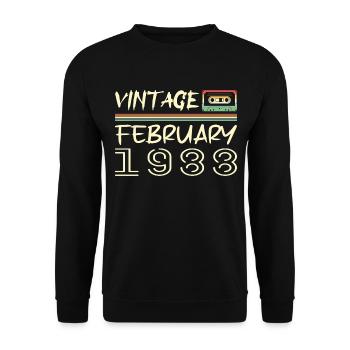 February 1988 Best Gift February 1988 February - Unisex Sweatshirt - black - Front - Alina (178cm) & Michal (187cm)