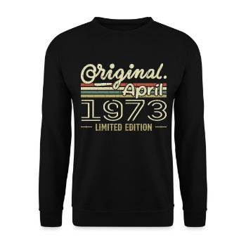 Avril 1973 Cadeau 52e Anniversaire Avril 1973 - Sweat-shirt Unisexe - noir - Devant - Alina (178cm) & Michal (187cm)