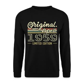 April 1959 66th Anniversary Gift April 1959 - Unisex Sweatshirt - black - Front - Alina (178cm) & Michal (187cm)