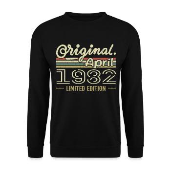 Avril 1982 Cadeau 43e Anniversaire Avril 1982 - Sweat-shirt Unisexe - noir - Devant - Alina (178cm) & Michal (187cm)