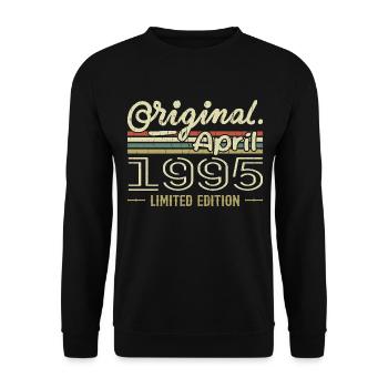 April 1995 30th Anniversary Gift April 1995 - Unisex Sweatshirt - black - Front - Alina (178cm) & Michal (187cm)