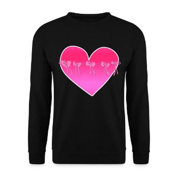 heart grinding pink symbol love - Unisex Sweatshirt - black - Front - Alina (178cm) & Michal (187cm)