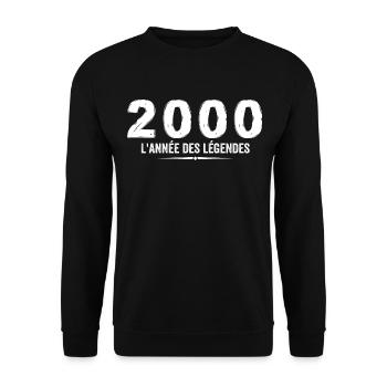 2000 Jahr der Legenden - Geschenk zum Jubiläum 2000 - Unisex Pullover - Schwarz - Vorne - Alina (178cm) & Michal (187cm)