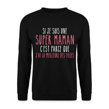 J'ai la meilleure des filles - Sweat-shirt Unisexe - noir - Devant - Alina (178cm) & Michal (187cm)