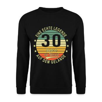 30 Jähriges Dienstjubiläum Arbeitsjubiläum - Unisex Pullover - Schwarz - Vorne - Alina (178cm) & Michal (187cm)