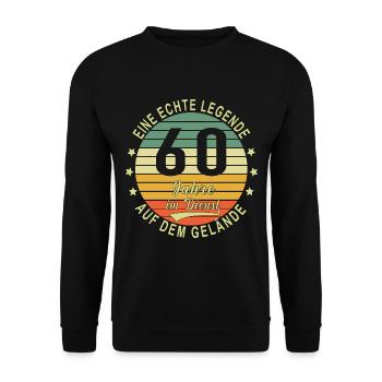 60 Jahre Dienstjubiläum Firmenjubiläum Arbeit - Unisex Pullover - Schwarz - Vorne - Alina (178cm) & Michal (187cm)