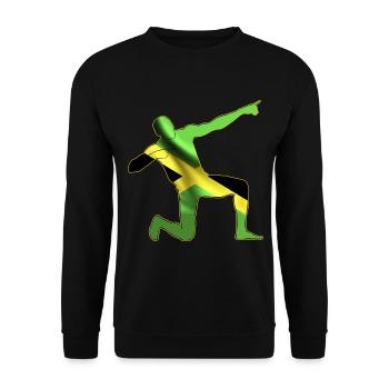 Jamaikanische Flagge Sportleichtathletik - Unisex Pullover - Schwarz - Vorne - Alina (178cm) & Michal (187cm)