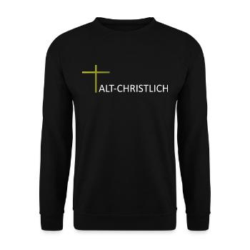 ACH Kreuz ohne Hintergrund 1000 mit Text - Unisex Pullover - Schwarz - Vorne - Alina (178cm) & Michal (187cm)