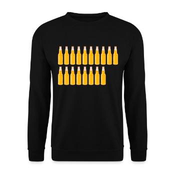 18 Bierflaschen - Bier - 18 Jahre - 18. Geburtstag - Unisex Pullover - Schwarz - Vorne - Alina (178cm) & Michal (187cm)