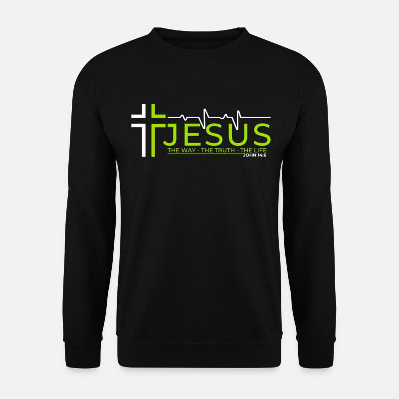 Jesus Christus Bibelvers Weg Wahrheit Leben Christ - Unisex Pullover - Schwarz