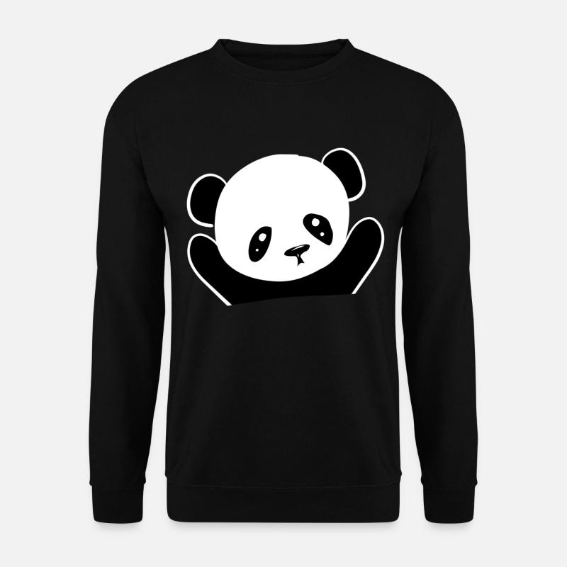panda happy animal bear - Unisex Sweatshirt - black
