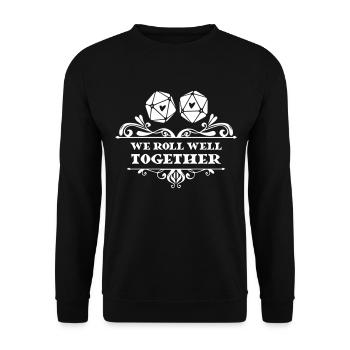 Romantic design for tabletop role players - Unisex Sweatshirt - black - Front - Alina (178cm) & Michal (187cm)