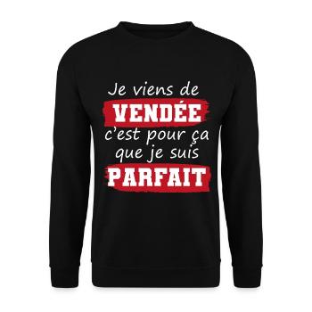 cadeau marrant mec parfait Vendée vendéen - Sweat-shirt Unisexe - noir - Devant - Alina (178cm) & Michal (187cm)