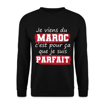 cadeau drôle Maroc marocain mec parfait - Sweat-shirt Unisexe - noir - Devant - Alina (178cm) & Michal (187cm)