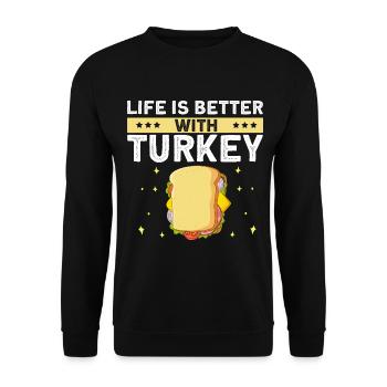 Food Love Sandwich Baguette Ketchup - Sweat-shirt Unisexe - noir - Devant - Alina (178cm) & Michal (187cm)