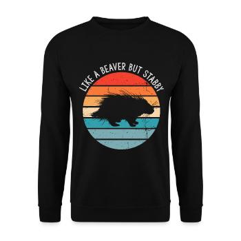 Stachelschweine Designs für Tierliebhaber Nagetier - Unisex Pullover - Schwarz - Vorne - Alina (178cm) & Michal (187cm)