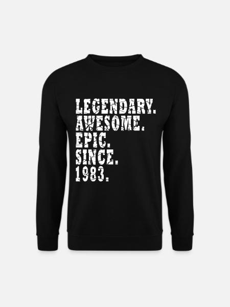 1983 Vintage Anniversaire Année de naissance 1983 Cadeau - Sweat-shirt Unisexe - noir