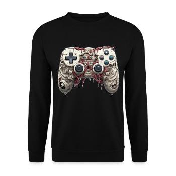 Funny Halloween Cartoon Gaming Controller Zombie - Unisex Pullover - Schwarz - Vorne - Alina (178cm) & Michal (187cm)