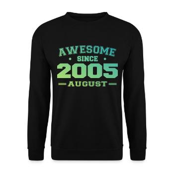 2005 Août Année Naissance Anniversaire Août 2005 - Sweat-shirt Unisexe - noir - Devant - Alina (178cm) & Michal (187cm)