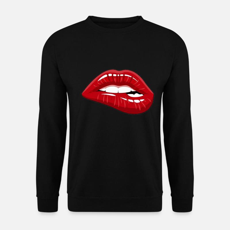 Rosa Lippe, Mund, Kuss - Unisex Pullover - Schwarz