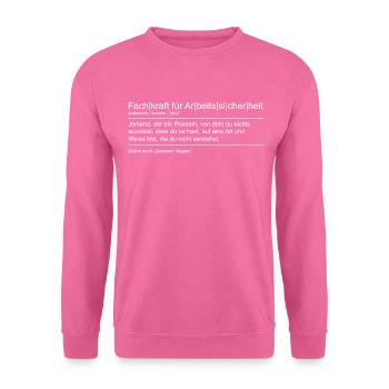 Definition Fachkraft für Arbeitssicherheit - Unisex Pullover - Pink - Vorne