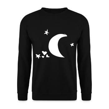 hearts heart moon night sky star - Unisex Sweatshirt - black - Front - Alina (178cm) & Michal (187cm)