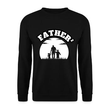 Father² 2 Kids Boy And Girl White - Unisex Pullover - Schwarz - Vorne - Alina (178cm) & Michal (187cm)