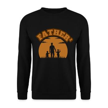 Père² 2 Enfants Marron - Sweat-shirt Unisexe - noir - Devant - Alina (178cm) & Michal (187cm)