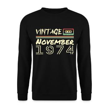 Legendary Since November 1974 - November 1974 - Unisex Sweatshirt - black - Front - Alina (178cm) & Michal (187cm)