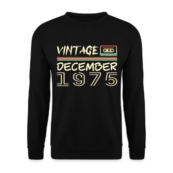 1975 Décembre 1975 Jubilé Décembre 1975 - Sweat-shirt Unisexe - noir - Devant - Alina (178cm) & Michal (187cm)