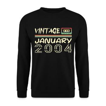 Vintage January 2004 - Birthday January 2004 - Unisex Sweatshirt - black - Front - Alina (178cm) & Michal (187cm)