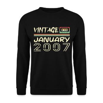 Vintage Janvier 2007 - Anniversaire Janvier 2007 - Sweat-shirt Unisexe - noir - Devant - Alina (178cm) & Michal (187cm)