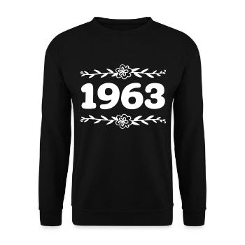 1963 Jahrgang 1963 Retro 1963 Jubiläum 1963 - Unisex Pullover - Schwarz - Vorne - Alina (178cm) & Michal (187cm)