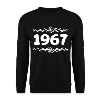 1967 Jahrgang 1967 Retro 1967 Jubiläum 1967 - Unisex Pullover - Schwarz - Vorne - Alina (178cm) & Michal (187cm)