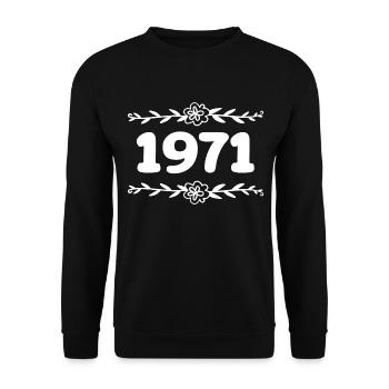 1971 Vintage 1971 Retro 1971 Anniversary 1971 - Unisex Sweatshirt - black - Front - Alina (178cm) & Michal (187cm)