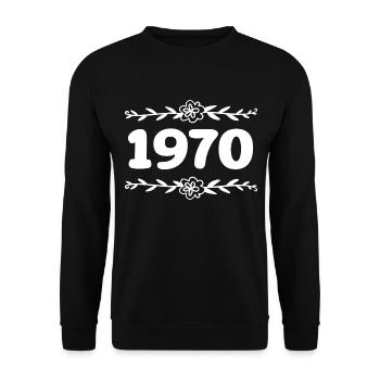 1970 Vintage 1970 Retro 1970 Anniversary 1970 - Unisex Sweatshirt - black - Front - Alina (178cm) & Michal (187cm)