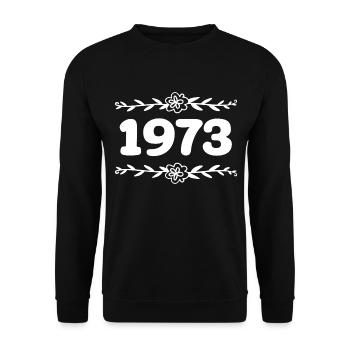 1973 Jahrgang 1973 Retro 1973 Jubiläum 1973 - Unisex Pullover - Schwarz - Vorne - Alina (178cm) & Michal (187cm)