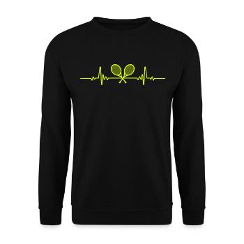 Heartbeat Racket Joueur de tennis - Sweat-shirt Unisexe - noir - Devant - Alina (178cm) & Michal (187cm)