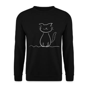 ligne de chat symbole d’animal de compagnie roi amour animal - Sweat-shirt Unisexe - noir - Devant - Alina (178cm) & Michal (187cm)