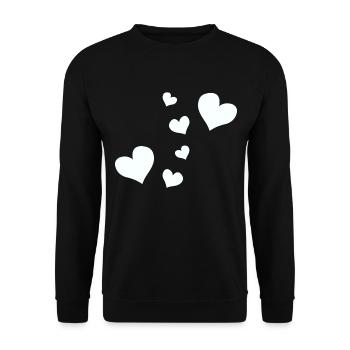 hearts pattern heart symbols - Unisex Sweatshirt - black - Front - Alina (178cm) & Michal (187cm)
