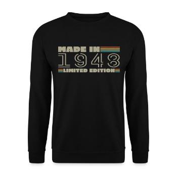 Vintage 1948 1948 Born in 1948 Birthday Gift - Unisex Sweatshirt - black - Front - Alina (178cm) & Michal (187cm)