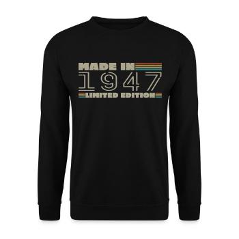 Cadeau d'anniversaire 1947 vintage 1947 né en 1947 - Sweat-shirt Unisexe - noir - Devant - Alina (178cm) & Michal (187cm)