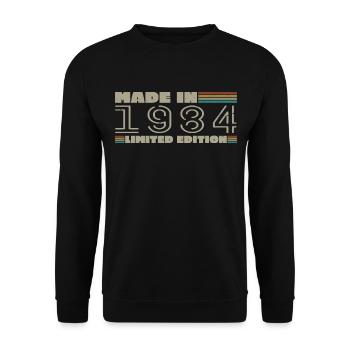 Jahrgang 1984 1984 Jahrgang 1984 Geburtstagsgeschenk - Unisex Pullover - Schwarz - Vorne - Alina (178cm) & Michal (187cm)